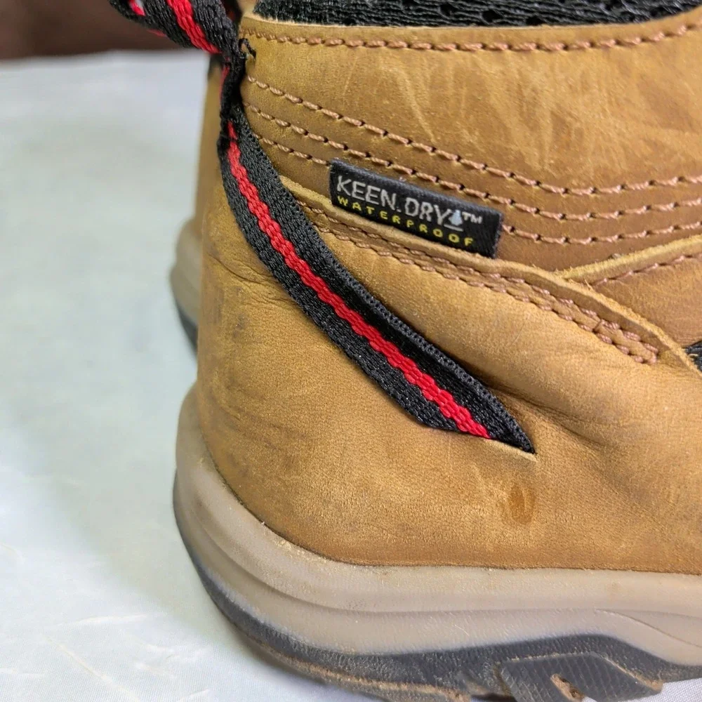 Keen Hiking Boots Womens Size 6Y Waterproof Brown Leather Ridge Flex Mid Gorp